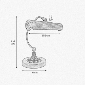 Lampa de birou din alama design clasic Art Deco Lamp - Img 5