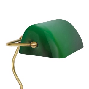 Lampa de birou din alama si sticla verde Banker - Img 2