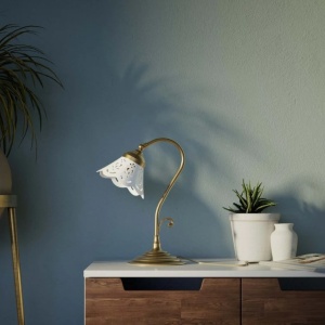 Lampa de masa din alama si abajur ceramic Zefira - Img 11