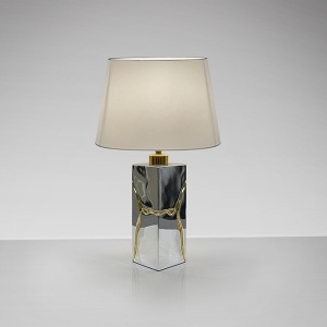 Lampa de masa din rasina Ocean crom cu foita aurie 249395 universul-luminii.ro
