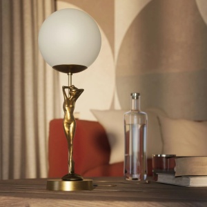 Lampa de masa figura feminina din alama Donne - Img 2