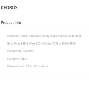 Lampa de masa LED cu spot directionabil stil minimalist KEDROS negru 152565 universul-luminii.ro