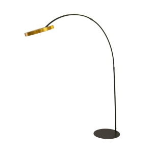 Lampa de podea arcuita design modern LUX Gold and Black steel - Img 3