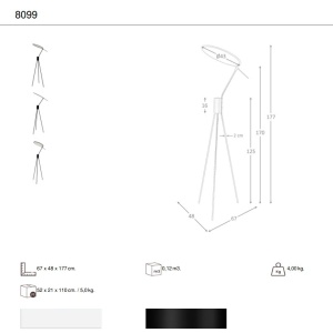 Lampa de podea cu trepied design Modern - Img 8