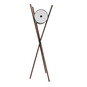 Lampa de podea din lemn si piele sintetica design LUX Black - Img 2