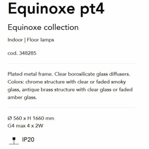 Lampa de podea EQUINOXE PT4 antique brass/ faded amber 164495 universul-luminii.ro