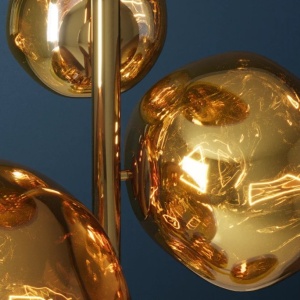 Lampa de podea moderna cu 7 globuri aurii LIQUID DIAMOND 168365 universul-luminii.ro