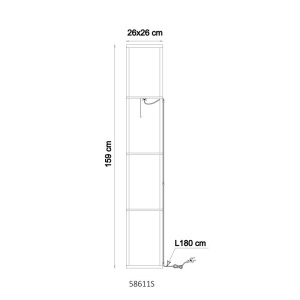 Lampa de podea tip raft din lemn negru TABITHA - Img 9