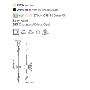 Lampa LED podea/tavan design modern deosebit LE VITA LED Black 29699 189315 universul-luminii.ro