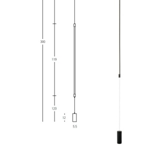 Lampa LED suspendata tip lampadar minimalist Fily negru 153515 universul-luminii.ro