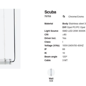Lampa LED tavan de iluminat exterior SCUBA 20W 196505 universul-luminii.ro