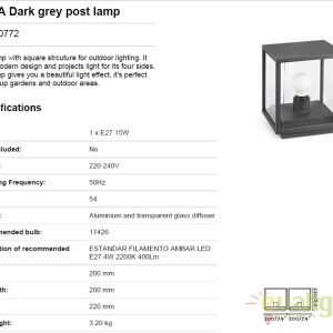 Lampa moderna tip piedestal, mini-stalp de exterior NALA 70772 56135 universul-luminii.ro