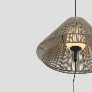Lampa/Pendul portabil iluminat exterior decorativ SAIGON hole cap C70 gri/bej 127715 universul-luminii.ro