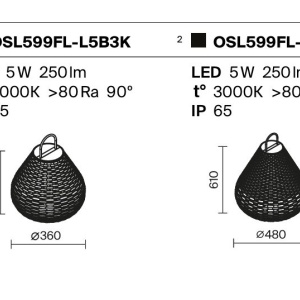 Lampa portabila cu baterii, iluminat decorativ exterior Plet 48cm 231175 universul-luminii.ro