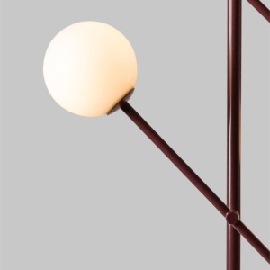 Lampadar cu 4 globuri sticla si metal visiniu Copenhagen 248395 universul-luminii.ro