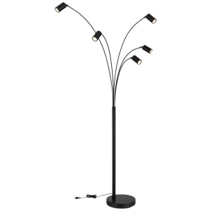 Lampadar cu 5 spoturi directionabile metal negru ROBBY 249355 universul-luminii.ro