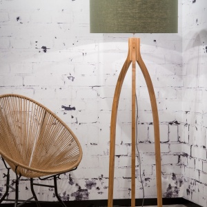 Lampadar cu trepied, realizat din materiale naturale, durabile si ecologice, Annapurna verde 42625 universul-luminii.ro