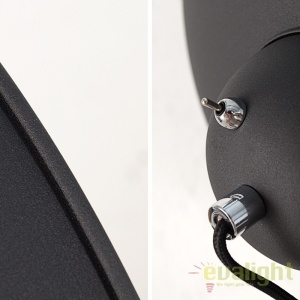 LAMPADAR deosebit in stil RETRO BIG Studio negru/ argintiu A-36562 VC - Img 2