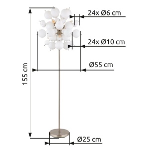 Lampadar design modern UDO 6L nickel/alb 236095 universul-luminii.ro