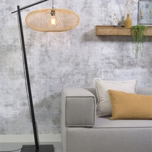 Lampadar eco din bambus Cango negru/ natur, 60x25cm 91015 universul-luminii.ro