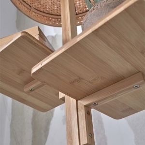 Lampadar eco din bambus cu 2 rafturi Java nat/50x22, natur/ negru 231975 universul-luminii.ro