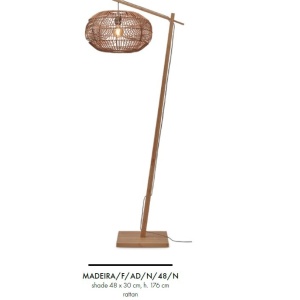 Lampadar eco din bambus cu ratan Madeira nat/48cm, nat 213345 universul-luminii.ro