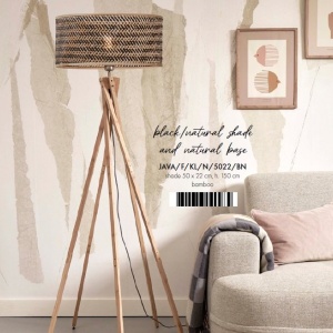 Lampadar eco din bambus Java 5-legs nat/50x22, bl/nat 181745 universul-luminii.ro