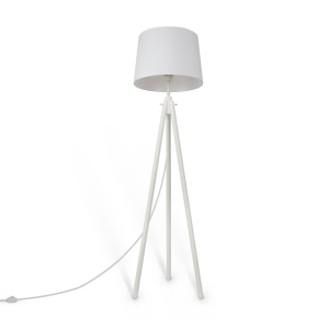 Lampadar, Lampa de podea cu trepied din lemn Calvin alb