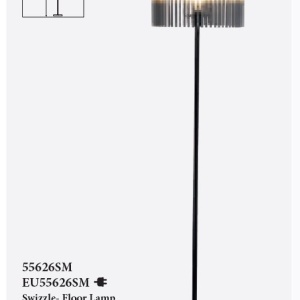 Lampadar/Lampa de podea decorativa Swizzle fumuriu 623275 universul-luminii.ro