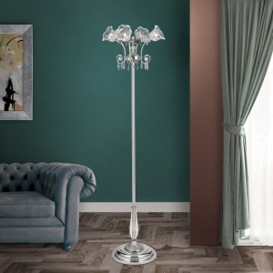 Lampadar, Lampa de podea design clasic LA BOHEME, argintiu antic - Img 1