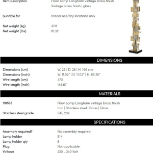 Lampadar, Lampa de podea design LUX Langham 145075 universul-luminii.ro