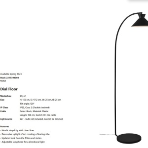 Lampadar, lampa de podea design modern Dial negru 132755 universul-luminii.ro
