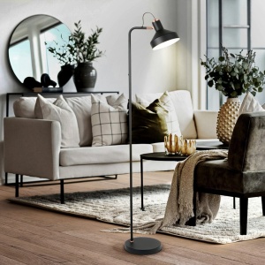 Lampadar/Lampa de podea din metal design moderm Irias negru/cupru