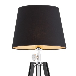 Lampadar/Lampa de podea eleganta cu trepied lemn negru ASTER 103225 universul-luminii.ro