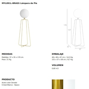 Lampadar, Lampa de podea eleganta design minimalist Golden 116805 universul-luminii.ro