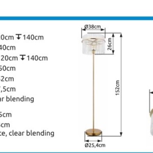 Lampadar, Lampa de podea GORLEY auriu 235745 universul-luminii.ro
