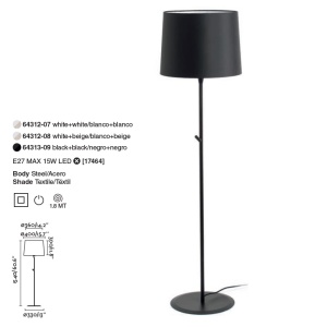 Lampadar / Lampa de podea modern design elegant CONGA negru 64313-09 84205 universul-luminii.ro