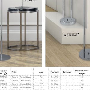 Lampadar / Lampa de podea moderna design elegant Elise EU8932CC SRT - Img 4