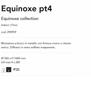Lampadar / Lampa de podea moderna Equinoxe pt4 crom 66705 universul-luminii.ro