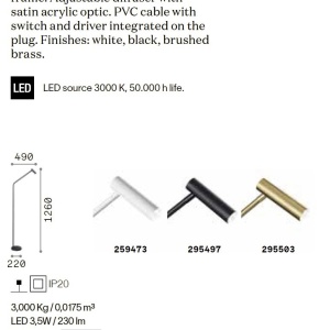 Lampadar/Lampa de podea stil minimalist LED Easy pt negru 142955 universul-luminii.ro