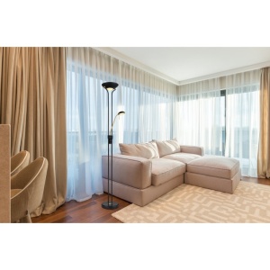 Lampadar LED design modern Leonas negru, alama 118045 universul-luminii.ro