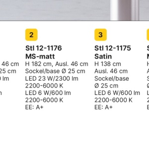 Lampadar LED dimabil stil modern Cobra satin alama 199815 universul-luminii.ro