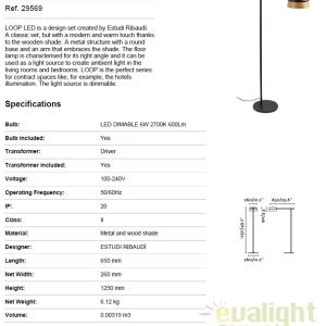 Lampadar LED / Lampa de podea dimabila design deosebit LOOP 29569 181495 universul-luminii.ro