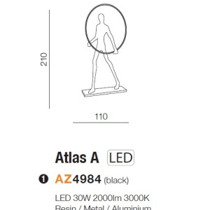 Lampadar LED tip Statueta design modern decorativ ATLAS A - Img 3