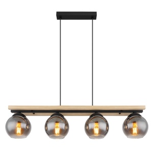 Lustra 4L design industrial CONNI negru, natur 134585 universul-luminii.ro