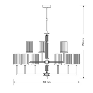 Lustra 9 brate moderna realizata manual Artu Ryfel 89605 universul-luminii.ro