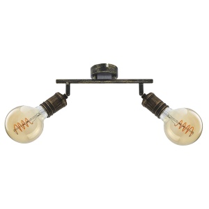 Lustra aplicata 2l design industrial Fidel auriu antic - Img 1