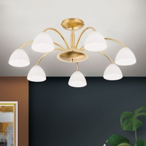 Lustra aplicata 7 brate elegant design modern OPALDESIGN, auriu mat - Img 2