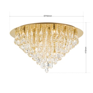 Lustra aplicata cristal K9 design elegant CELESTE D-75 aurie - Img 9