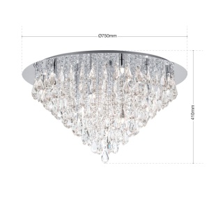 Lustra aplicata cristal K9 design elegant CELESTE D-75 crom - Img 9